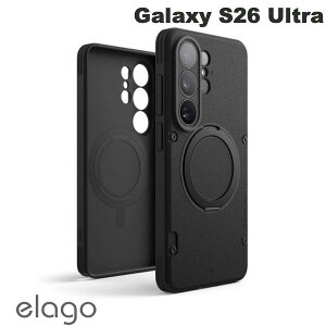 Galaxy S26Ultra �P�[�X �����O�X�^���h �u���b�N elago Galaxy S26 Ultra Magnetic Armor Ring Stand Case MagSafe�Ή� �X�^���h�t�� �ϏՌ��P�[�X Ultra Black # EL_G6LCSPTAN_BK �G���S (�A���h���C�h�X�}�z�P�[�X�E�J�o�[