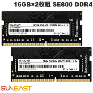 SUNEAST �o���N�i �m�[�gPC�p������ 16GBx2���g (32GB) SE800 DDR4 3200MHz SO-DIMM # SE4N3200-16G NOTE �T���C�[�X�g (PC�p������)
