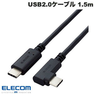 �G���R�� USB2.0�P�[�u�� C-C�^�C�v �F�ؕi USB Power Delivery�Ή� L���R�l�N�^ ���炩 1.5m �u���b�N # U2C-CCLY15NBK �G���R�� (USB C - USB C �P�[�u��)