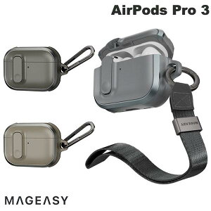 MagEasy AirPods Pro 3 Odyssey with Wrist Strap �X�g���b�v���J���r�i�t���ϏՌ��P�[�X �}�O�C�[�W�[ (Apple �C���z���P�[�X) ���b�N�t�� �C���z�������h�~ �����v�b�V���I�[�v�� �ϏՌ�