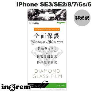 ingrem iPhone SE 3 / SE 2 / 8 / 7 / 6s / 6 _Ch KXtB 3D 10H A~mVP[g Sʕی ˖h~ ubN CO
