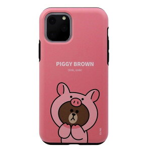 mSALEny݌Ɍz LINE FRIENDS iPhone 11 Pro JUNGLE BROWN DUAL GUARD sM[uE # KCJ-DJT004 CtY (X}zP[XEJo[)