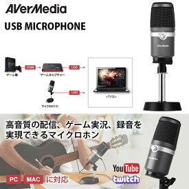 AVerMedia TECHNOLOGIES USB 高感度 単一指向性コンデンサーマイクロホン # AM310 アバーメディアテクノロジーズ (マイクロホン USB)