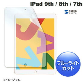 SANWA iPad 9th / 8th / 7th 液晶保護フィルム ブルーライトカット 指紋防止 光沢 # LCD-IPAD12BC サンワサプライ (iPad 保護フィルム)