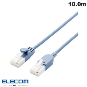 ELECOM GR LANP[u CAT6A ܐ܂h~ XCORlN^ 10.0m u[ # LD-GPATSW/BU100 GR (P[u)