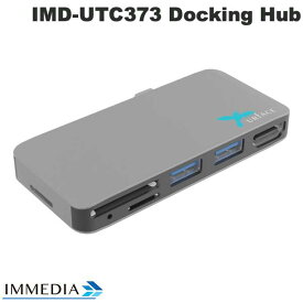 IMMEDIA 6in1 Docking USB Type-C Hub & Reader & HDMI for LAPTOP マルチハブアダプタ ドッキングステーション メタルケース ガンメタリック # IMD-UTC373 イミディア (ドック・ハブ)