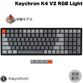 Keychron K4 V2 Mac英語配列 有線 / Bluetooth 5.1 ワイヤレス 両対応 Gateron G Pro テンキー付き 赤軸 100キー RGBライト メカニカルキーボード # K4-C1-US キークロン (Bluetoothキーボード) US配列 コンパクト kws23