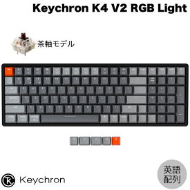 Keychron K4 V2 Mac英語配列 有線 / Bluetooth 5.1 ワイヤレス 両対応 Gateron G Pro テンキー付き 茶軸 100キー RGBライト メカニカルキーボード # K4-C3-US キークロン (Bluetoothキーボード) US配列 コンパクト kws23