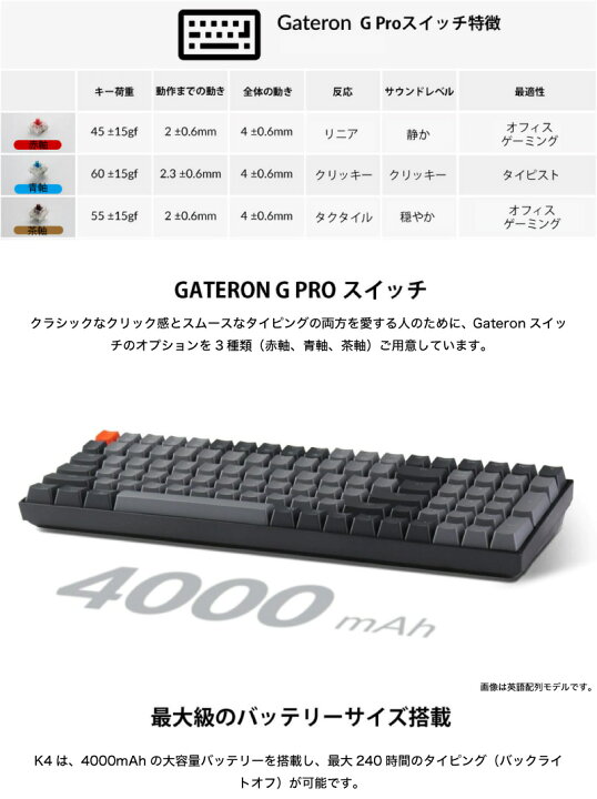 楽天市場】【あす楽】 Keychron K4 V2 Mac日本語配列 有線 / Bluetooth 