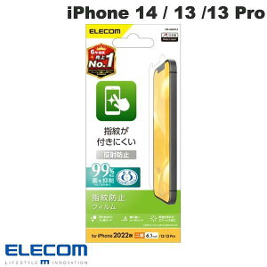 ELECOM �G���R�� iPhone 14 / 13 / 13 Pro �t�B���� �w��h�~ ���˖h�~ # PM-A22AFLF �G���R�� (�X�}�z�p�t���ی�t�B����)