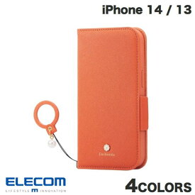 [ネコポス送料無料] ELECOM エレコム iPhone 14 / 13 ソフトレザーケース Enchante'e 磁石付 リング付 (スマホケース・カバー)