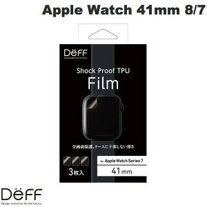Deff Apple Watch 41mm Series 9 / 8 / 7 Shock Proof TPU Film �ϏՌ� TPU�t�B���� 3������ # DF-AW741-3 �f�B�[�t (�A�b�v���E�H�b�`�p�ی�t�B����)