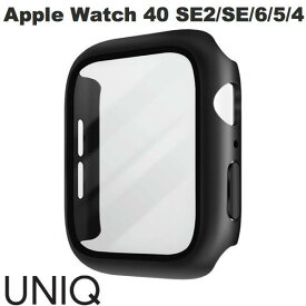 UNIQ Apple Watch 40mm SE 第2世代 / SE / 6 / 5 / 4 NAUTIC IP68 防水防塵 PC + 9H強化ガラスケース MIDNIGHT BLACK # UNIQ-40MM-NAUBLK ユニーク (アップルウォッチケース カバー) レディース