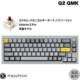 Keychron Q2 QMK シルバーグレー Mac英語配列 有線 テンキーレス ホットスワップ Gateron G Pro 茶軸 66キー RGBライト カスタムメカニカルキーボード ノブバージョン # Q2-N3-US キークロン (キーボード) US配列