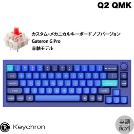 Keychron Q2 QMK ネイビーブルー Mac英語配列 有線 テンキーレス ホットスワップ Gateron G Pro 赤軸 66キー RGBライト カスタムメカニカルキーボード ノブバージョン # Q2-O1-US キークロン (キーボード) US配列