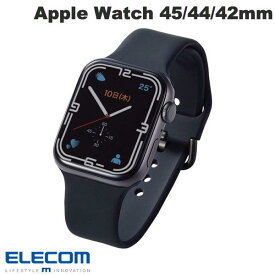 [ネコポス送料無料] ELECOM エレコム Apple Watch 49 / 45 / 44 / 42mm バンド シリコン Lサイズ ブラック # AW-45BDSCLBK エレコム (アップルウォッチ ベルト バンド) シリコン メンズ