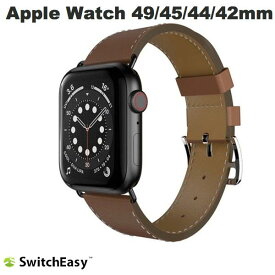 [ネコポス送料無料] SwitchEasy Apple Watch 49 / 45 / 44 / 42mm Classic Band Brown # SE_WALBDGUCA_BR スイッチイージー (アップルウォッチ ベルト バンド) レザー メンズ