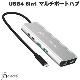 j5 create USB4 8K 2.5G LAN 6in1 マルチポートハブ PD対応 最大100W スペースグレイ # JCD403 ジェイファイブクリエイト (USB Type-C アダプタ)