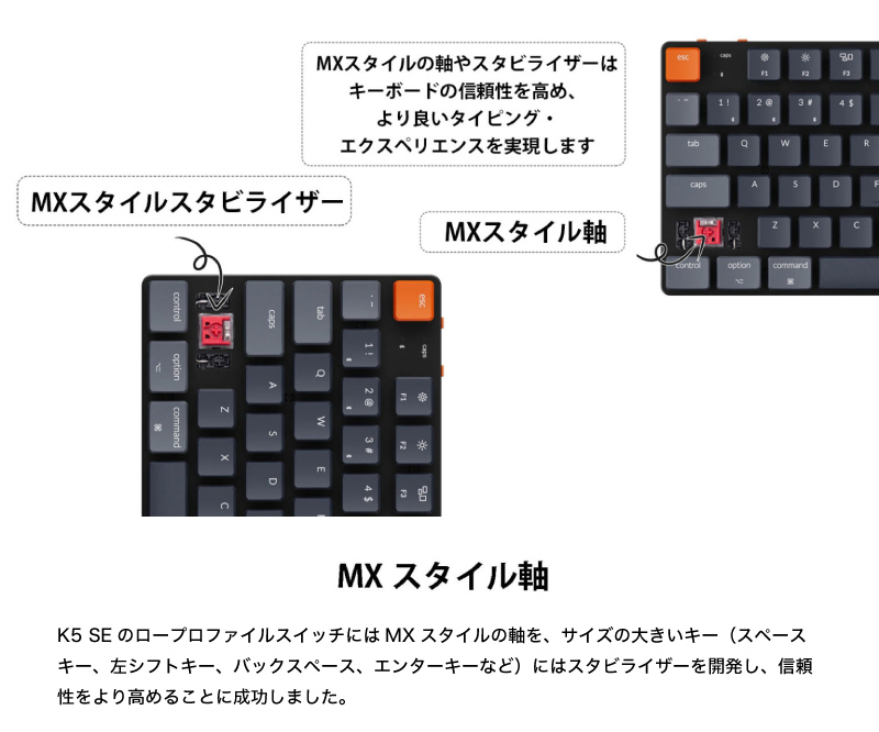 楽天市場】Keychron K5 SE Mac日本語配列 有線 / Bluetooth 5.1