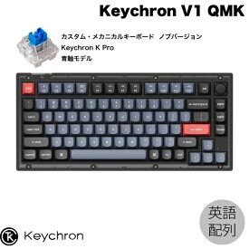 Keychron V1 QMK フロステッドブラック(半透明) Mac英語配列 有線 テンキーレス ホットスワップ Keychron K Pro 青軸 81キー RGBライト カスタムメカニカルキーボード ノブバージョン # V1-C2-US キークロン (キーボード) US配列 kws23