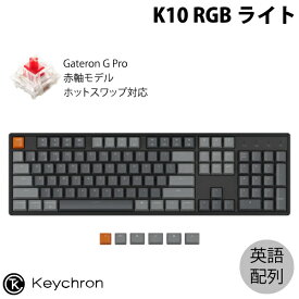 Keychron K10 Mac英語配列 有線 / Bluetooth 5.1 ワイヤレス両対応 テンキー付き ホットスワップ Gateron G Pro 赤軸 104キー RGBライト メカニカルキーボード # K10-J1-US キークロン (Bluetoothキーボード) US配列
