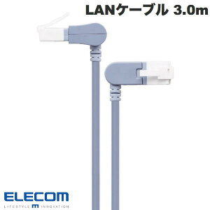 ELECOM GR LANP[u CAT6A ܐ܂h~ cXCORlN^ XCORlN^ 3.0m u[ GR  90x] px XCORlN^[