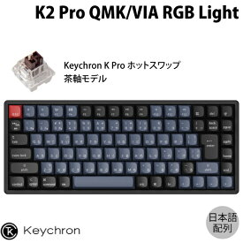 Keychron K2 Pro QMK/VIA Mac日本語配列 有線 / Bluetooth 5.1 ワイヤレス 両対応 テンキーレス ホットスワップ Keychron K Pro 茶軸 87キー RGBライト メカニカルキーボード # K2P-J3-JIS キークロン (Bluetoothキーボード)