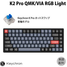 Keychron K2 Pro QMK/VIA Mac英語配列 有線 / Bluetooth 5.1 ワイヤレス 両対応 テンキーレス ホットスワップ Keychron K Pro 青軸 84キー RGBライト メカニカルキーボード # K2P-J2-US キークロン (Bluetoothキーボード)