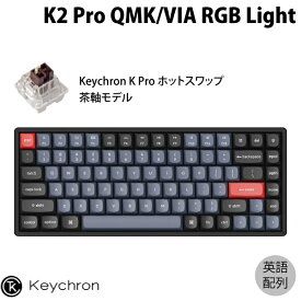 Keychron K2 Pro QMK/VIA Mac英語配列 有線 / Bluetooth 5.1 ワイヤレス 両対応 テンキーレス ホットスワップ Keychron K Pro 茶軸 84キー RGBライト メカニカルキーボード # K2P-J3-US キークロン (Bluetoothキーボード)