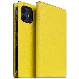 【在庫限り】【在庫処分特価】 SLG Design iPhone 12 mini Full Grain Leather Flip Case 本革 手帳型ケース Edition Lemon # SD19700i12 エスエルジー デザイン (スマホケース・カバー)