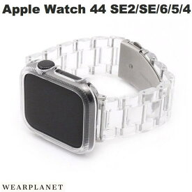[ネコポス送料無料] WEARPLANET Apple Watch 44mm SE 第2世代 / SE / 6 / 5 / 4 保護ケース付きクリアチェーンバンド クリア # WP23103AW ウェアプラネット (アップルウォッチケース カバー) メンズ