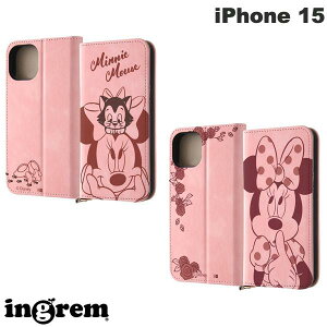 ingrem iPhone 15 ディズニー 手帳型レザーケース Raffine イングレム (スマホケース・カバー) キャラクター かわいい