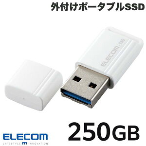 ELECOM エレコム 250GB 外付けポータブルSSD USB3.2(Gen1) 小型USBメモリ型 ホワイト # ESD-EXS0250GWH エレコム (外付けSSD)