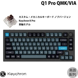 Keychron Q1 Pro QMK/VIA カーボンブラック Mac英語配列 有線 / Bluetooth 5.1 ワイヤレス 両対応 テンキーレス ホットスワップ Keychron K Pro 茶軸 RGBライト カスタムメカニカルキーボード ノブバージョン # Q1P-M3-US キークロン