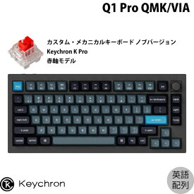 Keychron Q1 Pro QMK/VIA カーボンブラック Mac英語配列 有線 / Bluetooth 5.1 ワイヤレス 両対応 テンキーレス ホットスワップ Keychron K Pro 赤軸 RGBライト カスタムメカニカルキーボード ノブバージョン # Q1P-M1-US キークロン