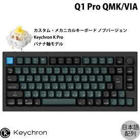 【あす楽】 Keychron Q1 Pro QMK/VIA カーボンブラック Mac日本語配列 有線 / Bluetooth 5.1 ワイヤレス 両対応 テンキーレス ホットスワップ Keychron K Pro バナナ軸 RGBライト カスタムメカニカルキーボード ノブバージョン # Q1P-M4-JIS キークロン