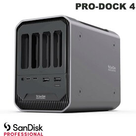 Sandisk Professional PRO-DOCK 4 プロフェッショナル向け メディアリーダー用 4ベイ ドッキングステーション # SDPD14F-0000-SBAAD サンディスク プロフェッショナル (Thunderbolt3 インターフェイスbox)