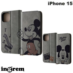ingrem iPhone 15 ディズニー 手帳型レザーケース Raffine イングレム (スマホケース・カバー) キャラクター かわいい