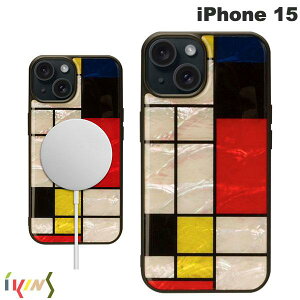 y݌Ɍz Ikins iPhone 15 MagSafeΉ VRLP[X Mondrian # I26508i15 ACLX (X}zP[XEJo[)  G CX[dΉ Xgbvz[t p[ 