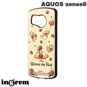 ingrem AQUOS sense8 ディズニー 超! 保護ケース MiA プーさんとはちみつ # IN-DAQM3AC4/PO12 イングレム (アンドロイドスマホケース・カバー) アクオス センス キャラクター かわいい