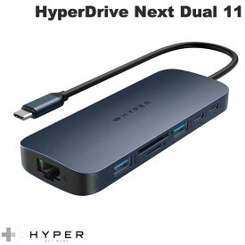 HYPER++ HyperDrive Next Dual 4K60Hz HDMI 11 Port USB-C ハブ PD対応 急速充電 USB3.2 USB-A microSD / SD4.0 有線LAN イーサネット 3.5mmオーディオジャック # HP-HD4006GL ハイパー (USB Type-C アダプタ)