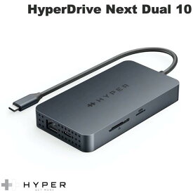 【あす楽】 HYPER++ HyperDrive Next Dual 4K HDMI 10 Port USB-C PD対応 急速充電 USB3.2 10Gbps USB-A 高速データ転送 microSD/SD UHS-I 104 MB/s 3.5mmオーディオジャック # HP-HDM1HBUGL ハイパー (USB Type-C アダプタ)