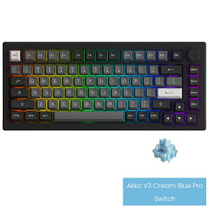 �y�������K�i�z Akko 5075B Plus Black&Silver 75%�p��z�� USB / 2.4GHz / Bluetooth 5.0 ���C�����X V3 Cream Blue Pro ���C�X�C�b�` �e���L�[���X ���J�j�J���L�[�{�[�h �K�X�P�b�g�}�E���g�\�� 3000mAh �o�b�e���[