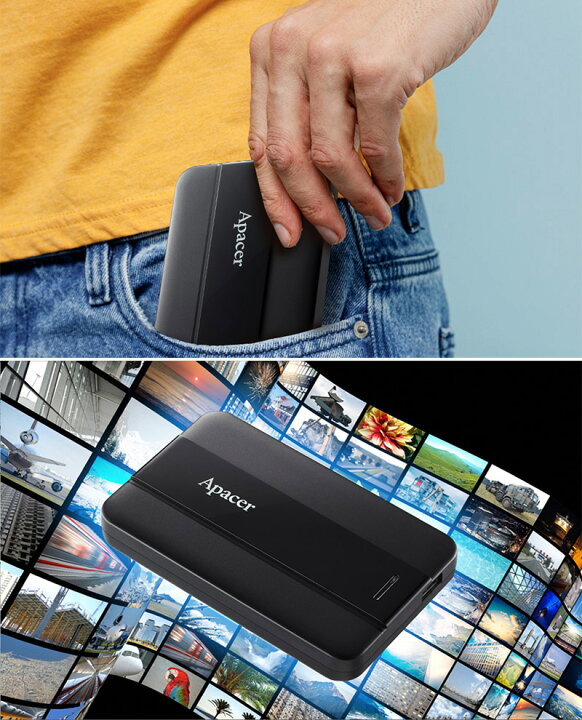 楽天市場】Apacer 4TB 薄型 ポータブルHDD USB 3.2 Gen1 ブラック 