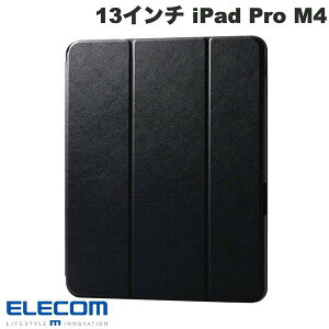 ELECOM GR 13C` iPad Pro M4 tbvP[X Apple Pencil[ X[vΉ ubN # TB-A24PLSABK GR (^ubgJo[EP[X)