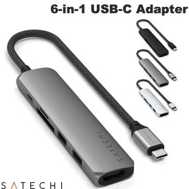 【国内正規品】 Satechi 6-in-1 USB-C Slim Multiport Adapter PD対応 スリムマルチポートアダプター (USB Type-C アダプタ) sbf25