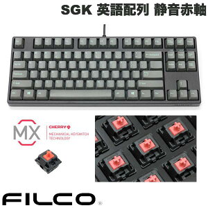 FILCO Majestouch + SGK �p��z�� �L�� �e���L�[���X CHERRY MX �É��Ԏ� 87�L�[ �u���b�N�t���[���E�X�J�C�O���[�L�[�L���b�v # FKBN87MPS/ESG3GMB �t�B���R (�L�[�{�[�h)