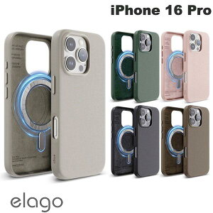 �m2024�n elago iPhone 16 Pro MAGNETIC LEATHER CASE �}�O�l�b�g����PU���U�[�P�[�X �G���S (�X�}�z�P�[�X�E�J�o�[)