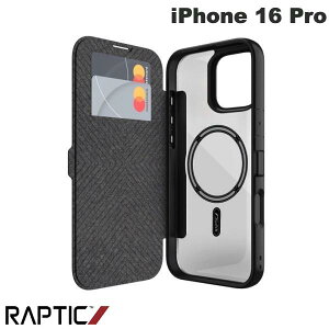 RAPTIC iPhone 16 Pro Urban Folio MagSafeΉ 蒠^P[X Black # RT_IPRCSPLUM_BK veBbN (X}zP[XEJo[) }Olbg