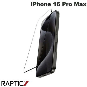 RAPTIC iPhone 16 Pro Max Glass Full Coverage 9Hガラスフィルム Clear 0.7mm # RT_IPGSPBGGF_CL ラプティック (スマホ用液晶保護ガラスフィルム)